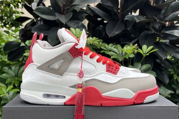 Air Jordan 4 Year of Dragon White Gray Red