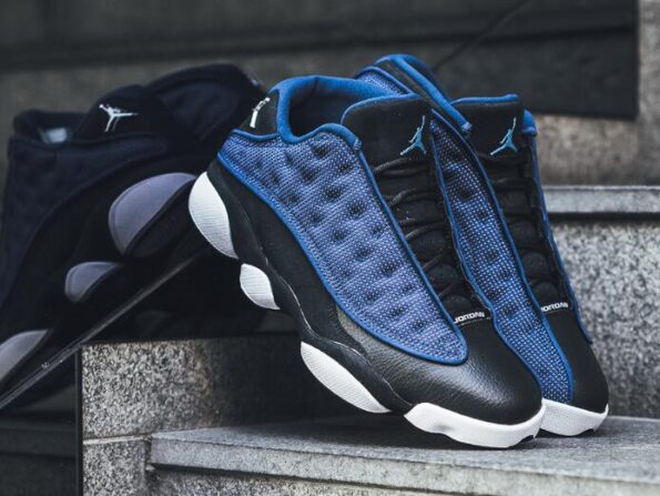 About New Air Jordan 13 Blue White Black Shoes For Cheap