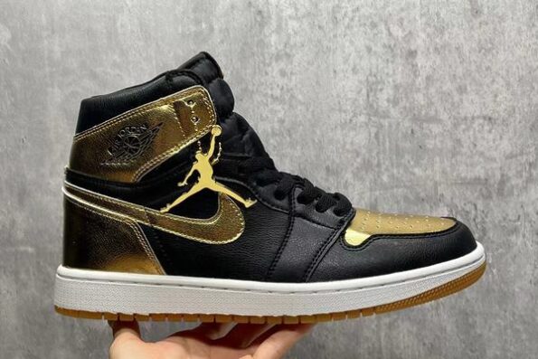 Cheap Retro Air Jordan 1 Black Gold Men's