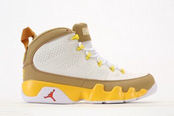 Air Jordan 9 White Yellow Brown Men's