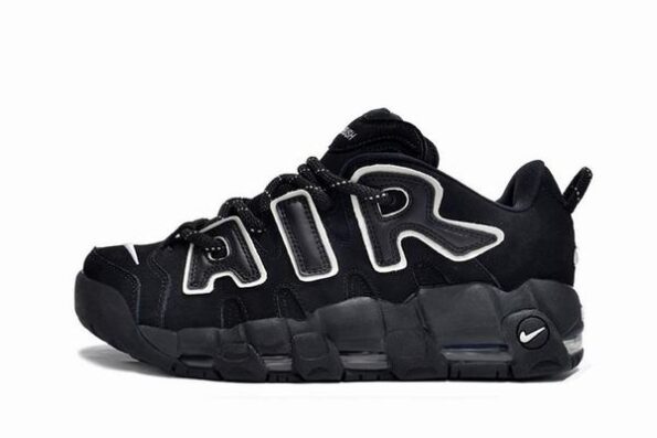 Air More Uptempo Low Black White Men's