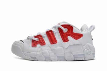 Air More Uptempo Low White Red Men's