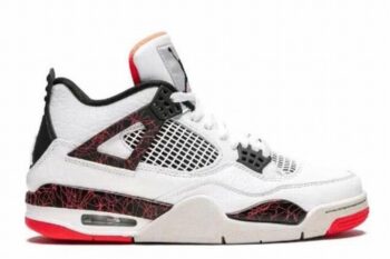 Retro Air Jordan 4 White Black Red Men's