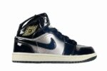 Air Jordan 1 Mid SE Black Silver Gold Women's