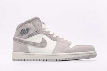 Retro Air Jordan 1 Mid White Grey Men's