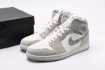 Retro Air Jordan 1 Mid White Grey Men’s