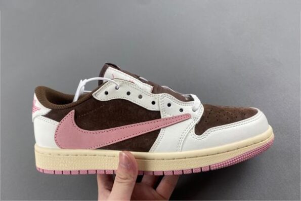 Travis Scott x Air Jordan 1 Low OG Coffee White Pink Men's