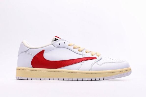 Travis Scott x Air Jordan 1 Low White Red Men's