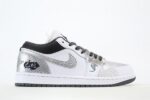 Air Jordan 1 Low Year of Snake Silver White Black Men's