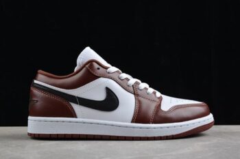 Air Jordan 1 Low White Dark Brown Black Men's