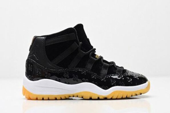 Retro Air Jordan 11 Black White Brown Kids