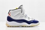 Retro Air Jordan 11 White Navy Blue Kids