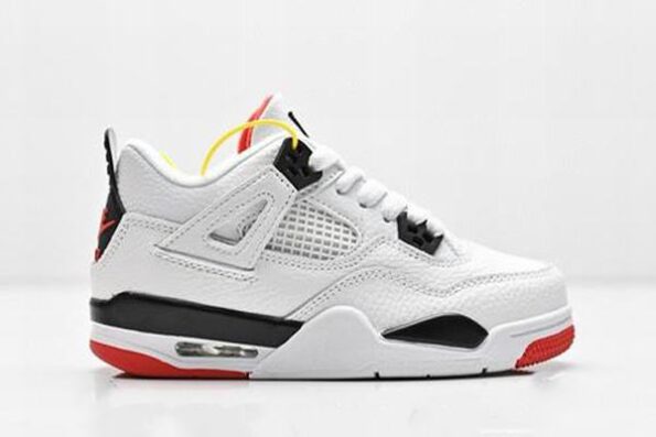 Retro Air Jordan 4 White Black Red Kids