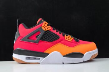 Air Jordan 4 Red Orange Black Men's