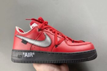 Off-White x Air Force 1 Low Red Silver Black Men's