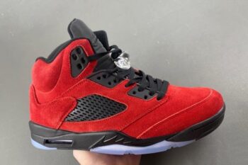 Retro Air Jordan 5 Red Suede Men's