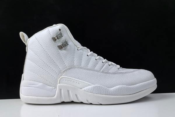 Retro Air Jordan 12 White Silver Men's Retro Air Jordan 12 White Silver Men's