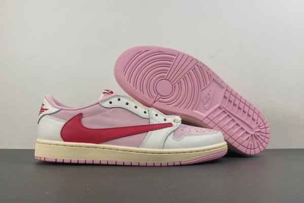 Travis Scott × Air Jordan 1 Low Shy Pink--- (2)