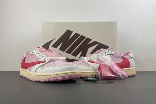 Travis Scott × Air Jordan 1 Low Shy Pink--- (4)