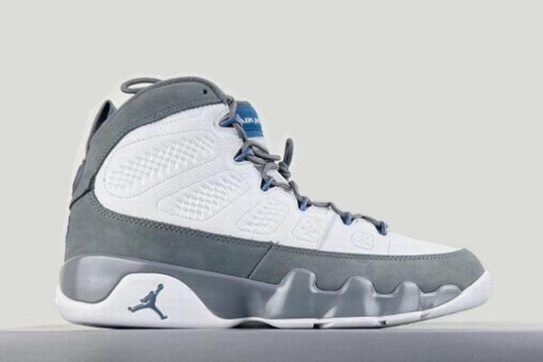Air Jordan 9 White French Blue-Flint Grey Men's Air Jordan 9 White French Blue-Flint Grey Men's
