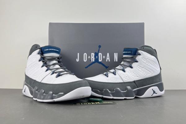 Air Jordan 9 White French Blue-Flint Grey--- (4)