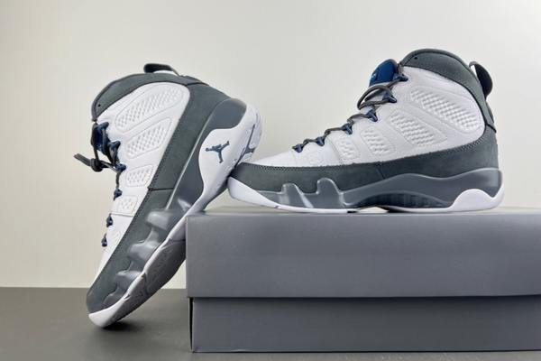 Air Jordan 9 White French Blue-Flint Grey--- (5)