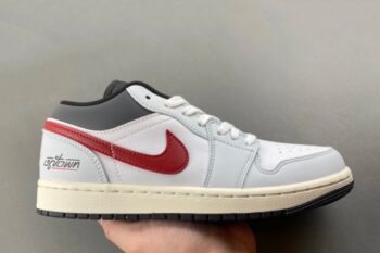 Air Jordan 1 Low White Grey Red Men's