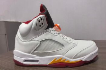 Air Jordan 5 White Red Yellow Men's