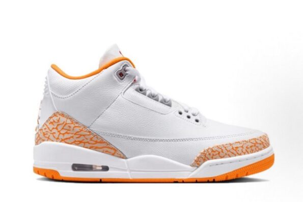 Air Jordan 3 White and Orange Peel Men's
