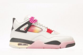 Air Jordan 4 Comic White Black Pink Men's