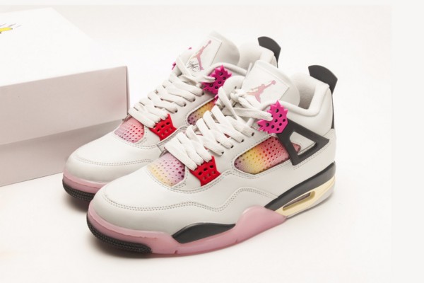 Air Jordan 4 Comic White Black Pink--- (4)