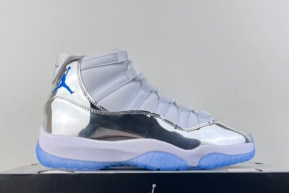 Air Jordan 11 White Silver Blue Men's