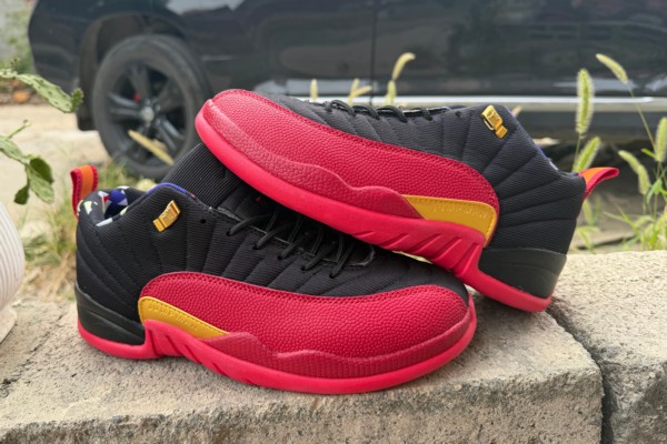 Air Jordan 12 Black Red Gold Low--- (3)