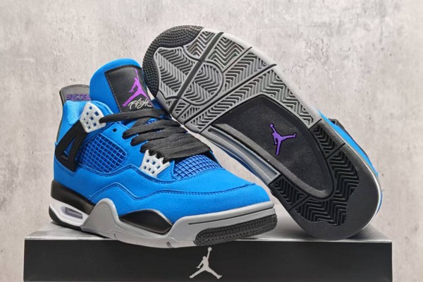 Air Jordan 4 Blue Black Purple--- (2)