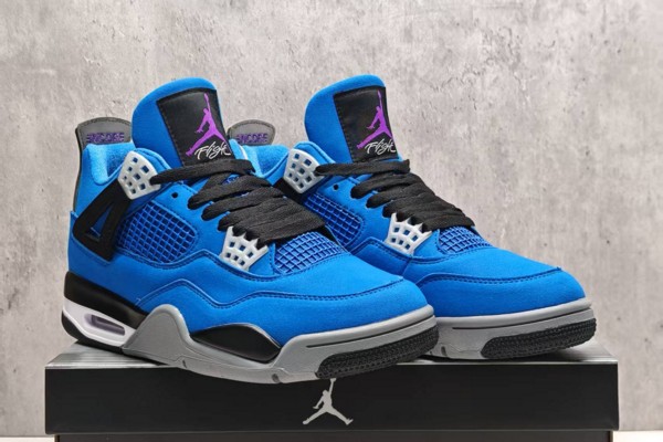 Air Jordan 4 Blue Black Purple--- (3)