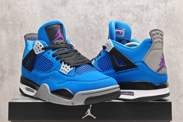 Air Jordan 4 Blue Black Purple--- (4)