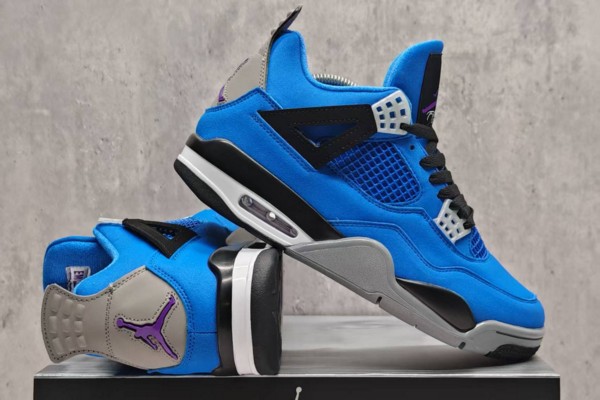 Air Jordan 4 Blue Black Purple--- (5)